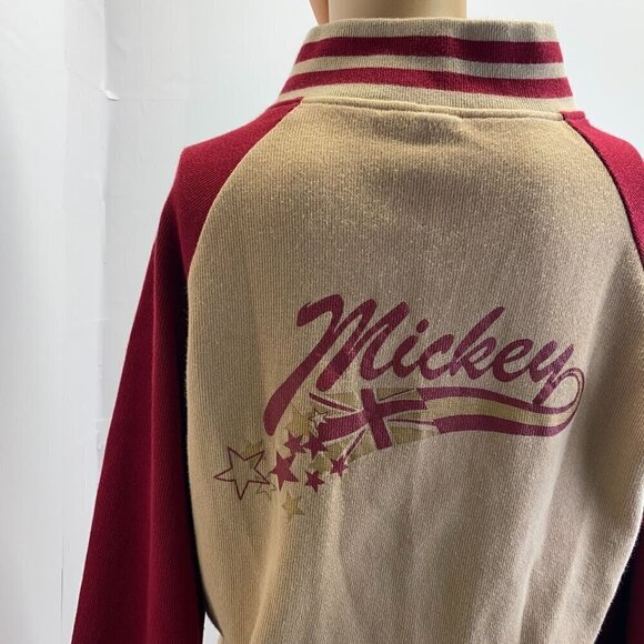 Vintage Disney Mickey Varsity Jacket Cozy Cotton Zipper Closure Embroidered - Picture 8 of 12